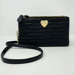 Betsey  Johnson Quilted Crossbody Bag Purse Black